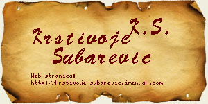 Krstivoje Šubarević vizit kartica
